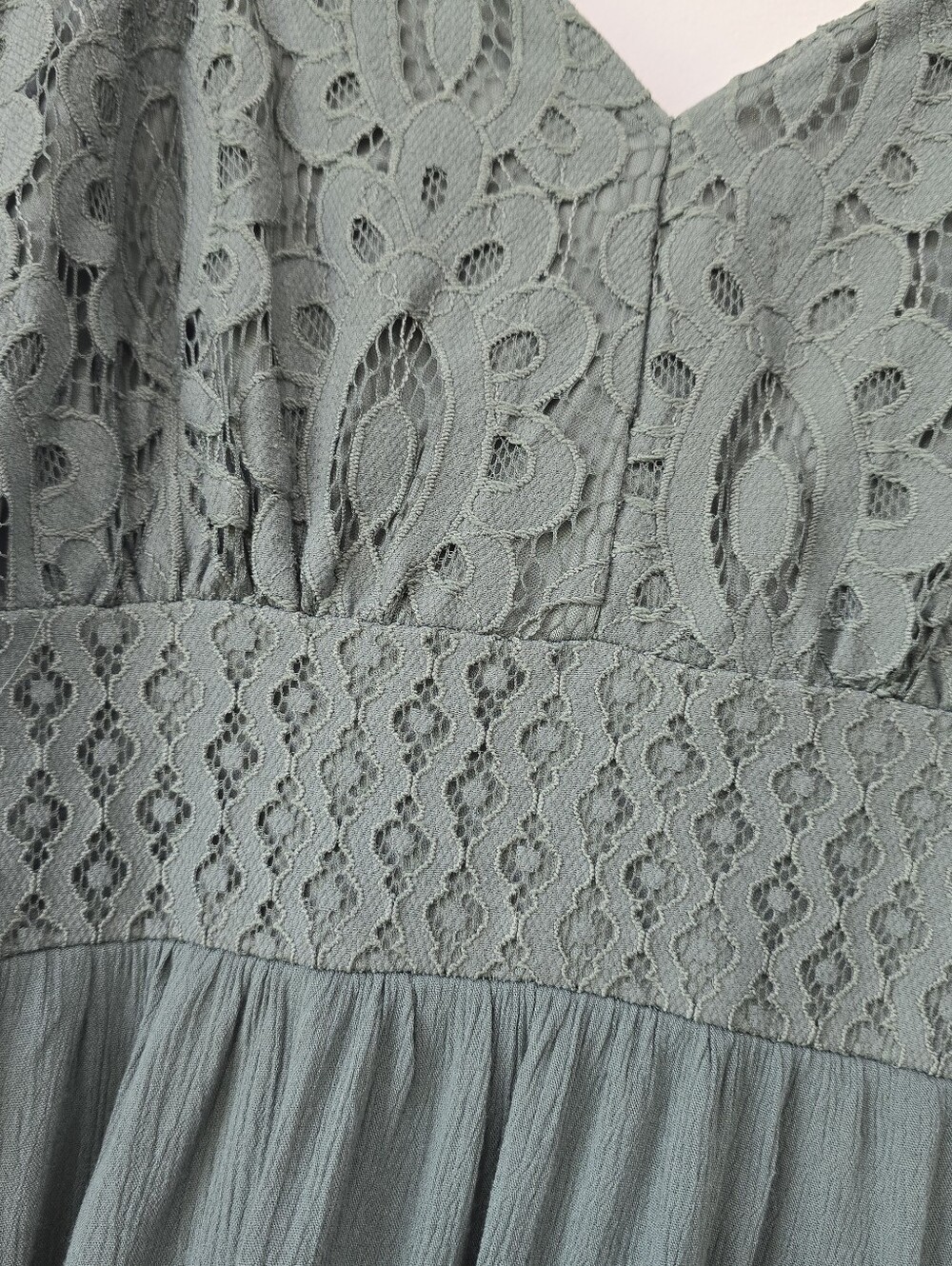 Maurices Green Lace Bodice Spaghetti Strap Dress Size M - Picture 5 of 6